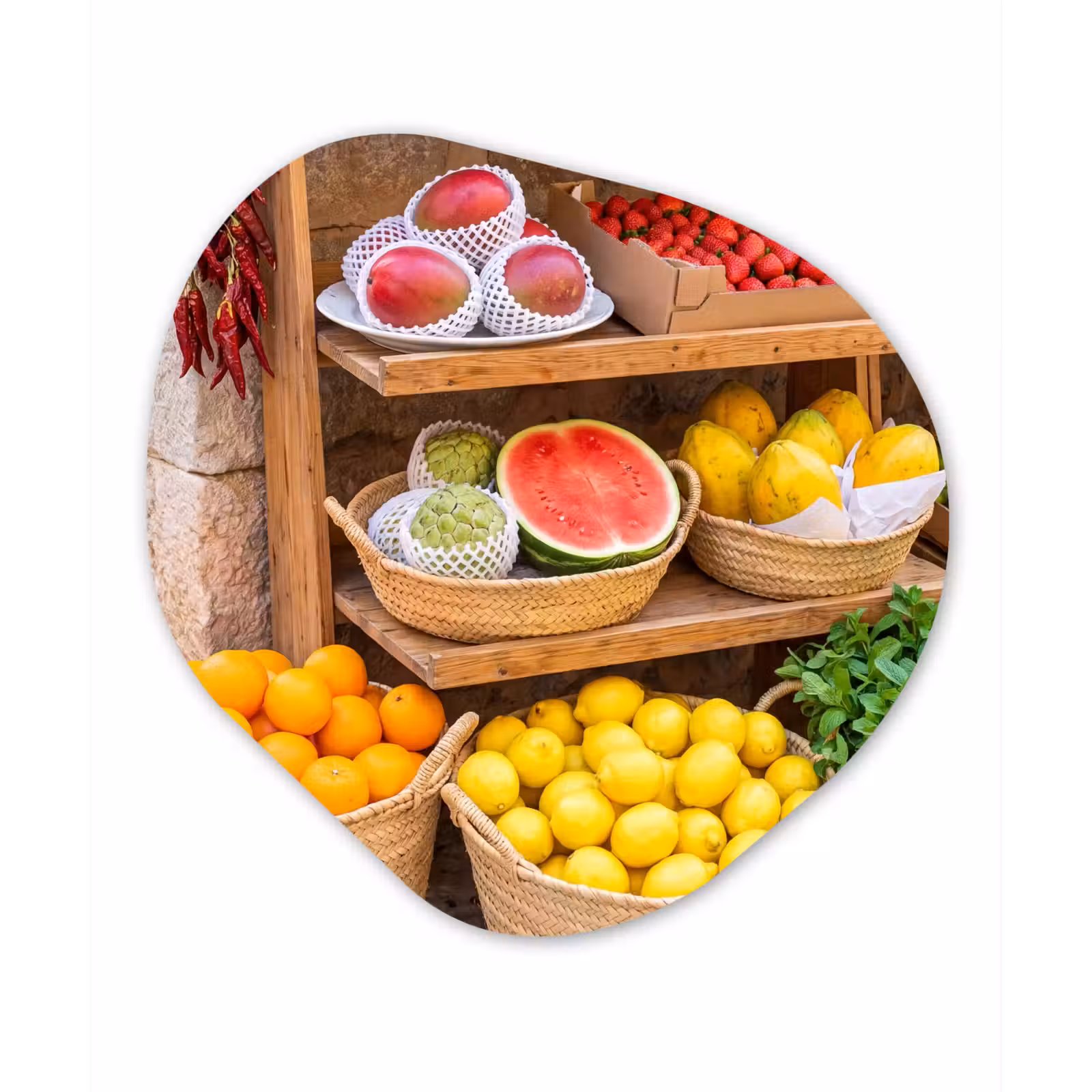 Organisch schilderij - Forex - Fruit - Markt - Vers — 1