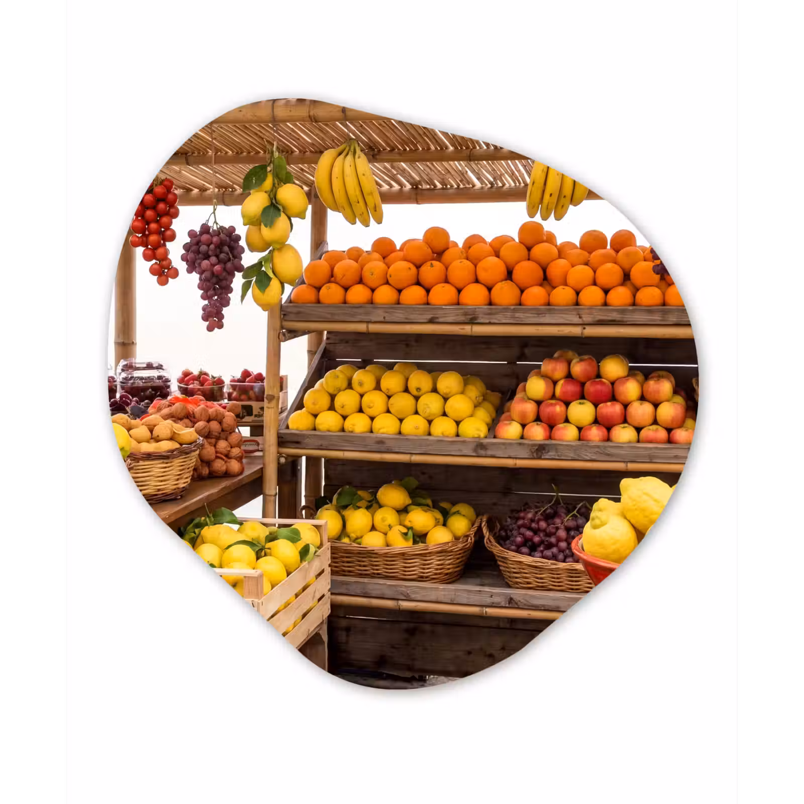 Organisch schilderij - Forex - Marktkraam - Fruit - Vers — 1