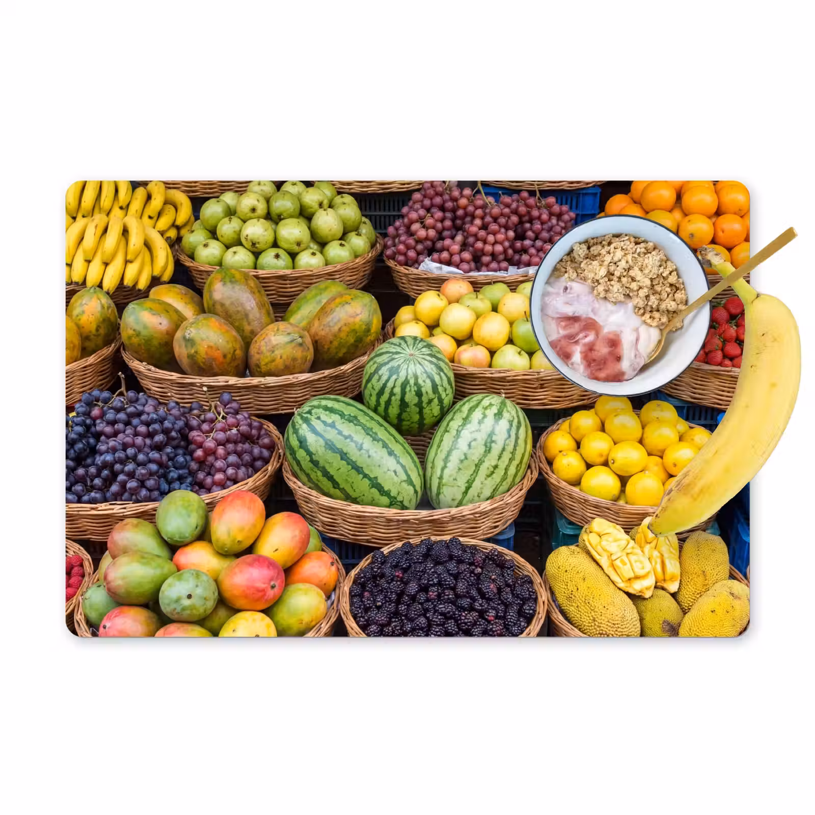 Placemat - 6 stuks - Fruit - Markt - Kleurrijk — 1