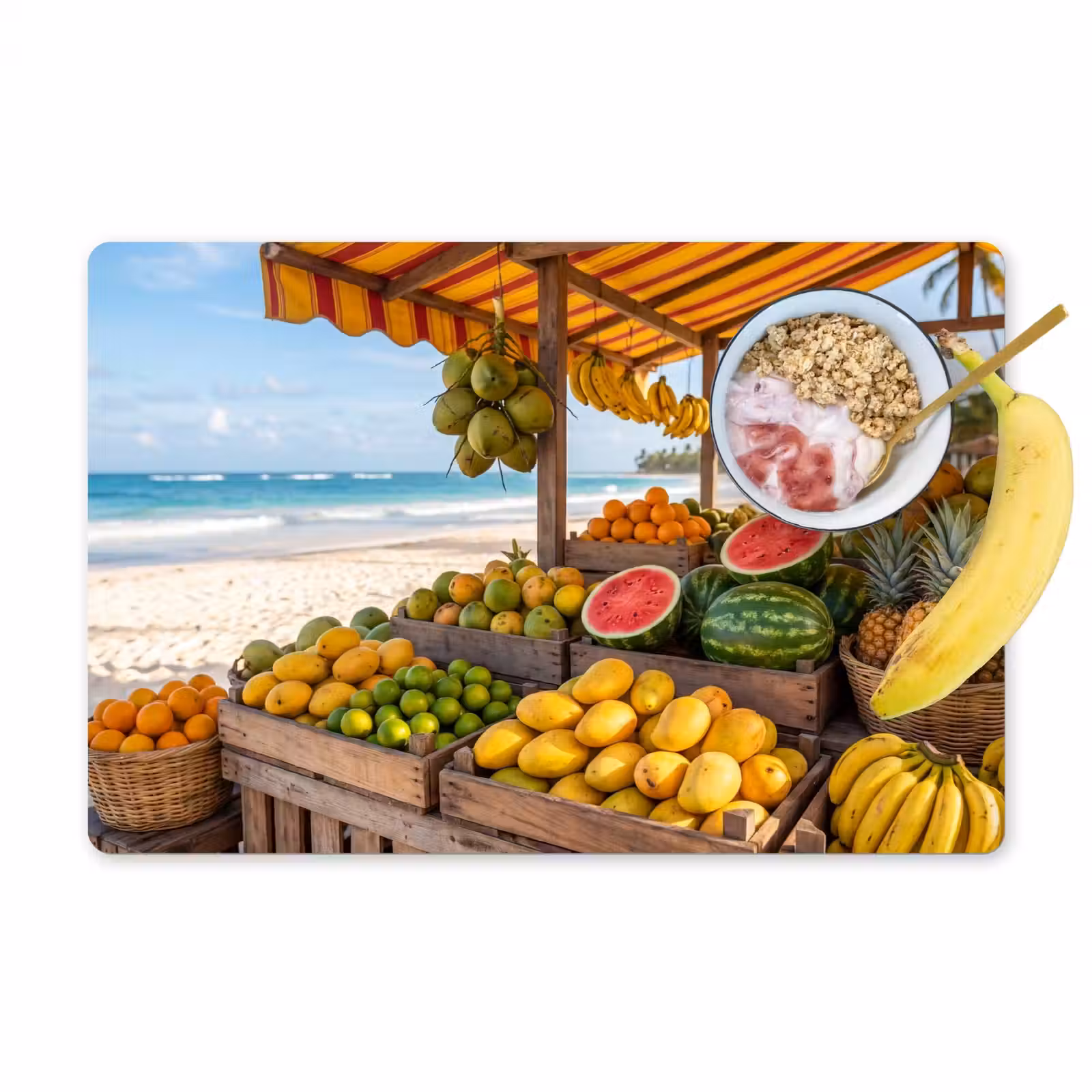 Placemat - 6 stuks - Fruit - Strand - Tropisch — 1