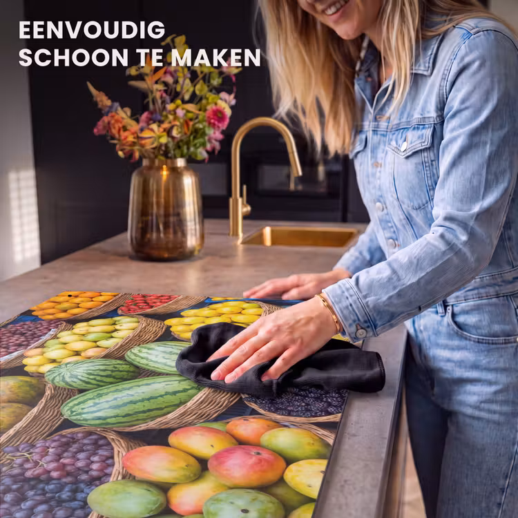 Inductie beschermer en spatscherm (2in1) - Fruit - Markt - Kleurrijk — 5