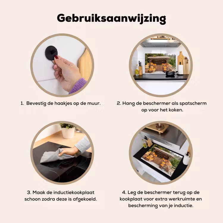 Inductie beschermer en spatscherm (2in1) - Fruit - Markt - Landelijk — 6