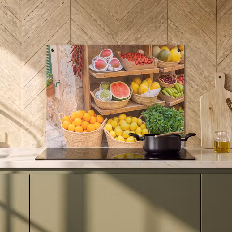 Inductie beschermer en spatscherm (2in1) - Fruit - Markt - Vers — 2