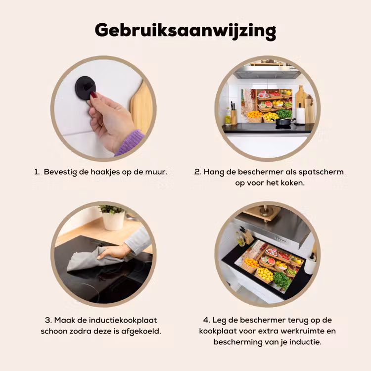 Inductie beschermer en spatscherm (2in1) - Fruit - Markt - Vers — 6