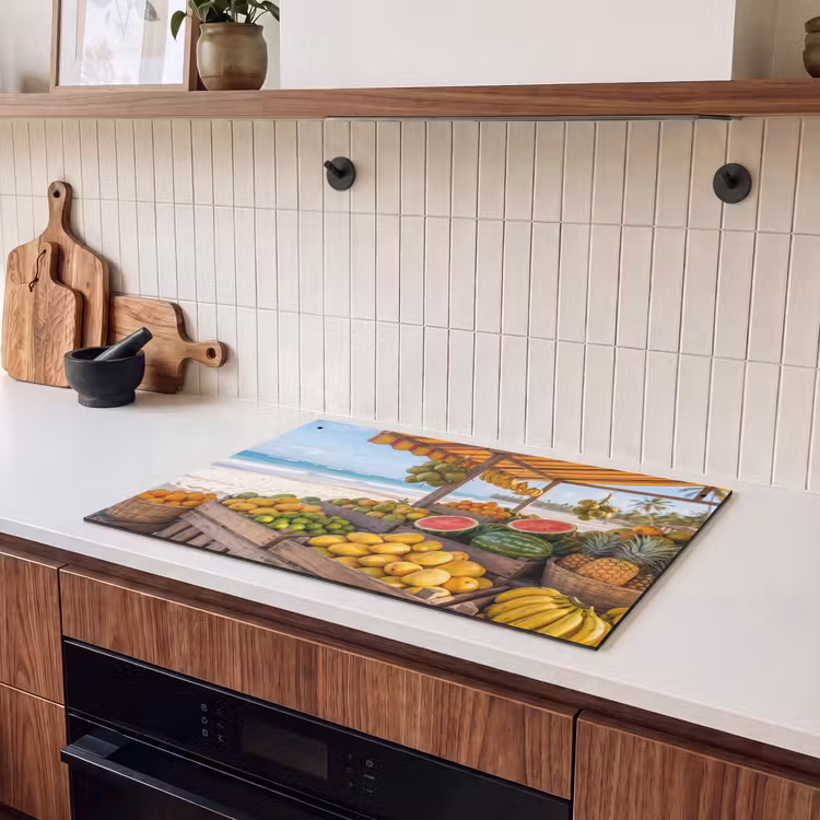 Inductie beschermer en spatscherm (2in1) - Fruit - Strand - Tropisch — 3