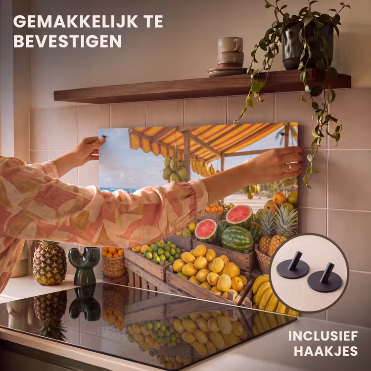 Inductie beschermer en spatscherm (2in1) - Fruit - Strand - Tropisch — 7