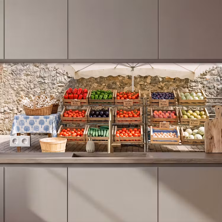 Keuken achterwand - Eten - Markt - Vers — 1