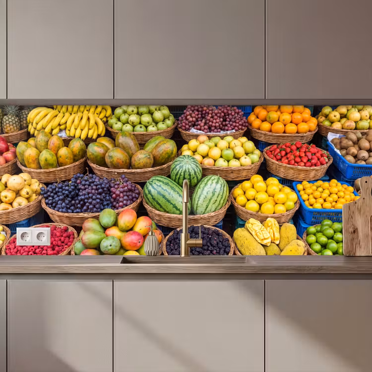 Keuken achterwand - Fruit - Markt - Kleurrijk — 1