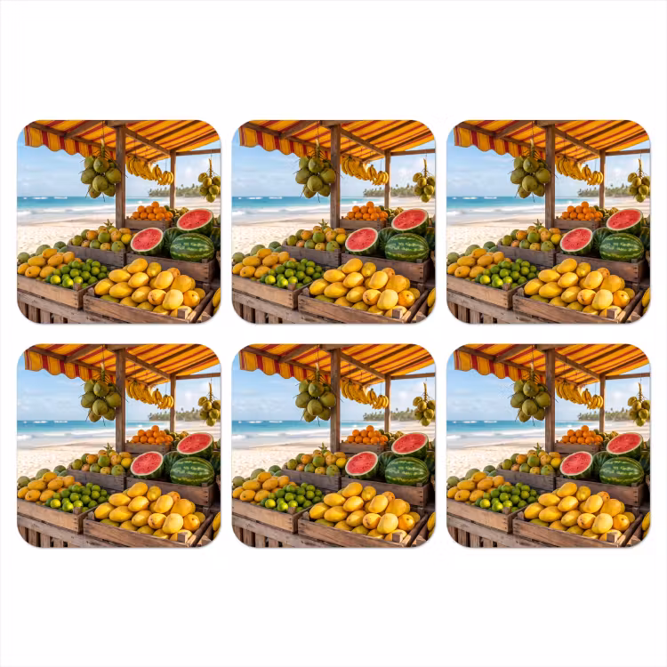 Onderzetter - Fruit - Strand - Tropisch — 1