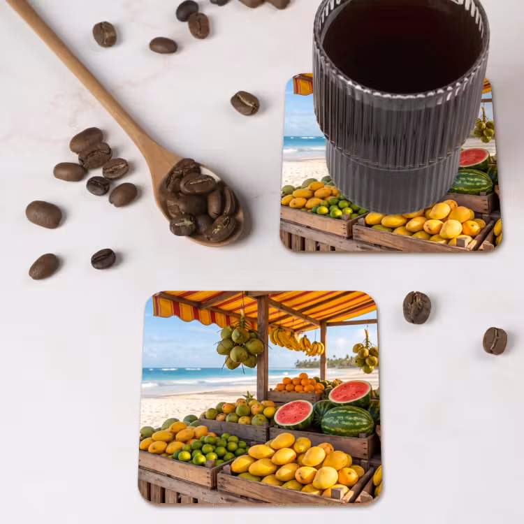 Onderzetter - Fruit - Strand - Tropisch — 4