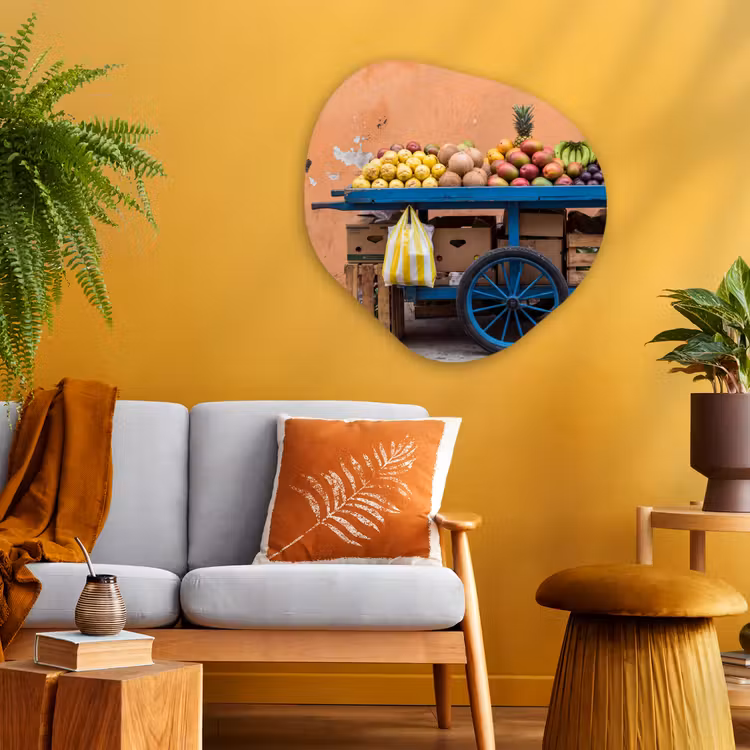 Organische schilderij - Aluminium - Fruit - Kar - Straat — 3