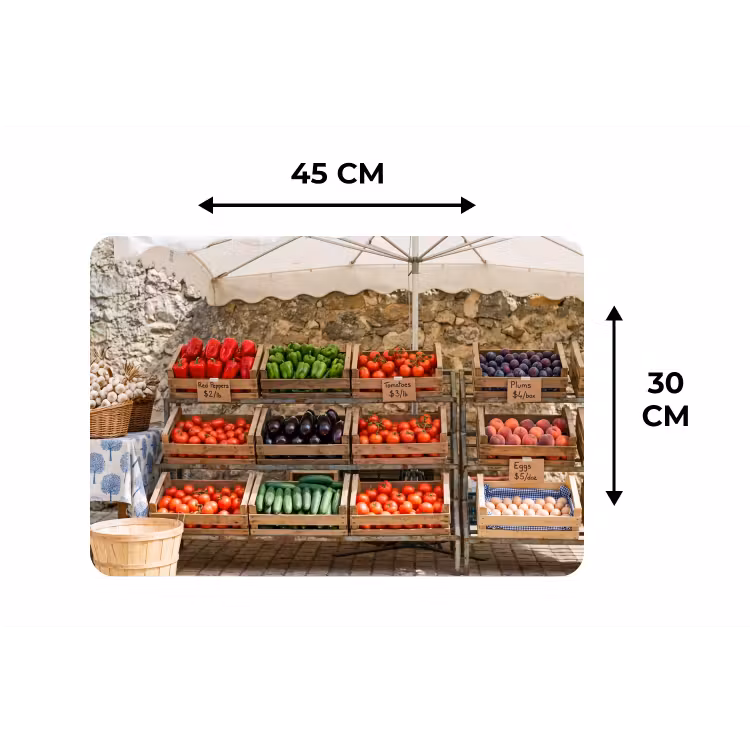 Placemat - 6 stuks - Eten - Markt - Vers — 3