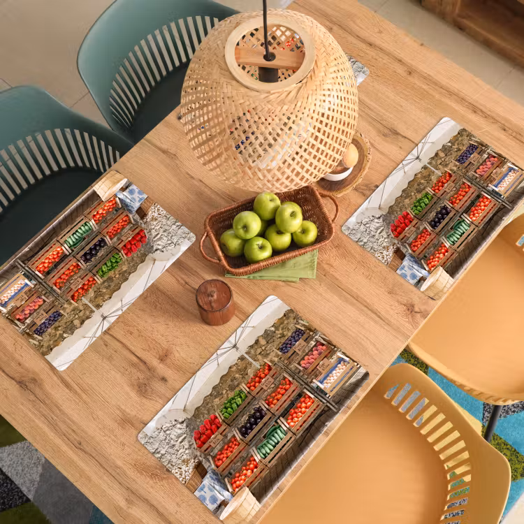 Placemat - 6 stuks - Eten - Markt - Vers — 6