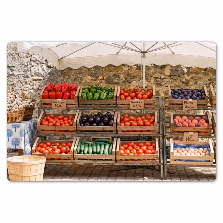 Placemat - 6 stuks - Eten - Markt - Vers — 7
