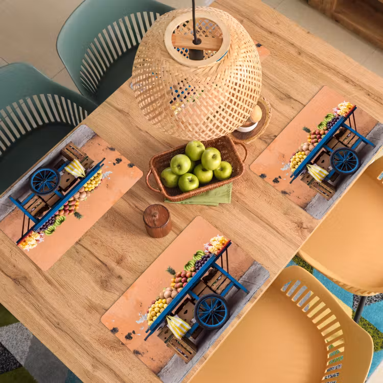 Placemat - 6 stuks - Fruit - Kar - Straat — 6