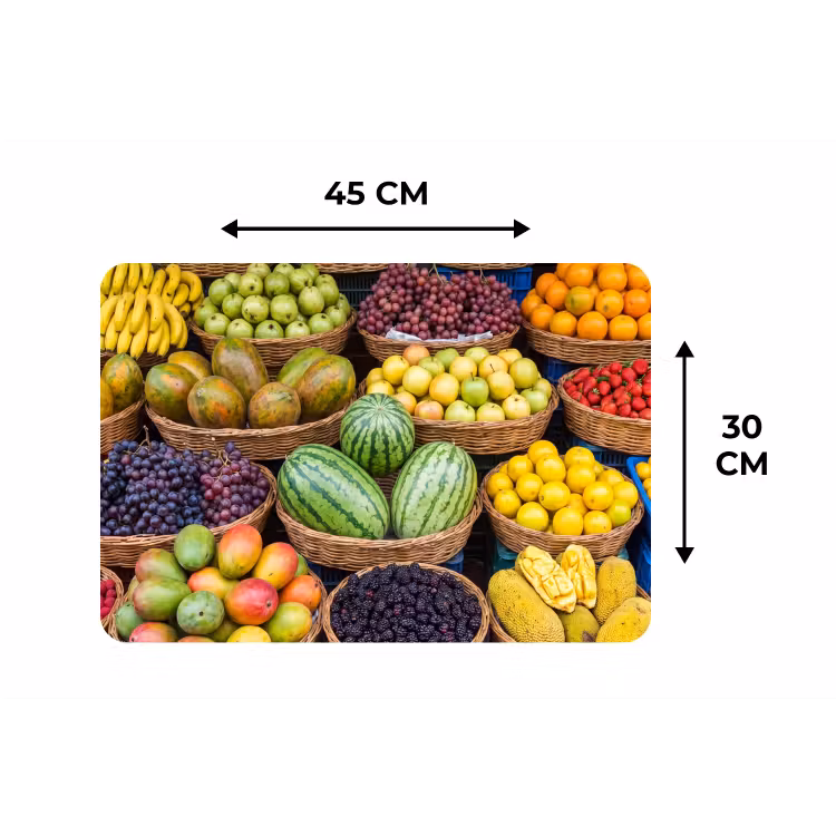 Placemat - 6 stuks - Fruit - Markt - Kleurrijk — 3