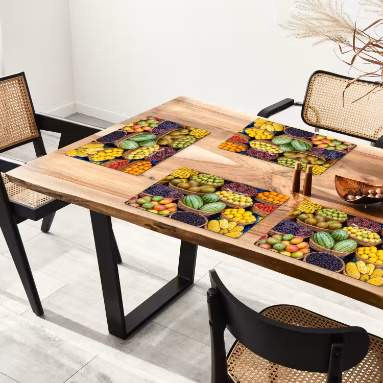 Placemat - 6 stuks - Fruit - Markt - Kleurrijk — 5