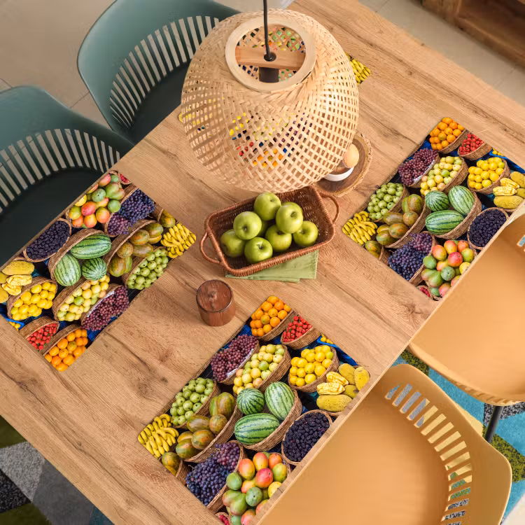 Placemat - 6 stuks - Fruit - Markt - Kleurrijk — 6