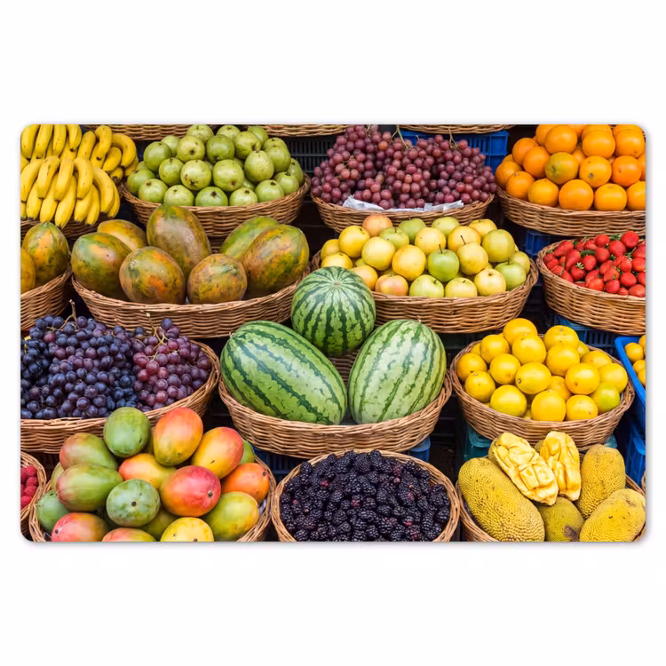 Placemat - 6 stuks - Fruit - Markt - Kleurrijk — 7