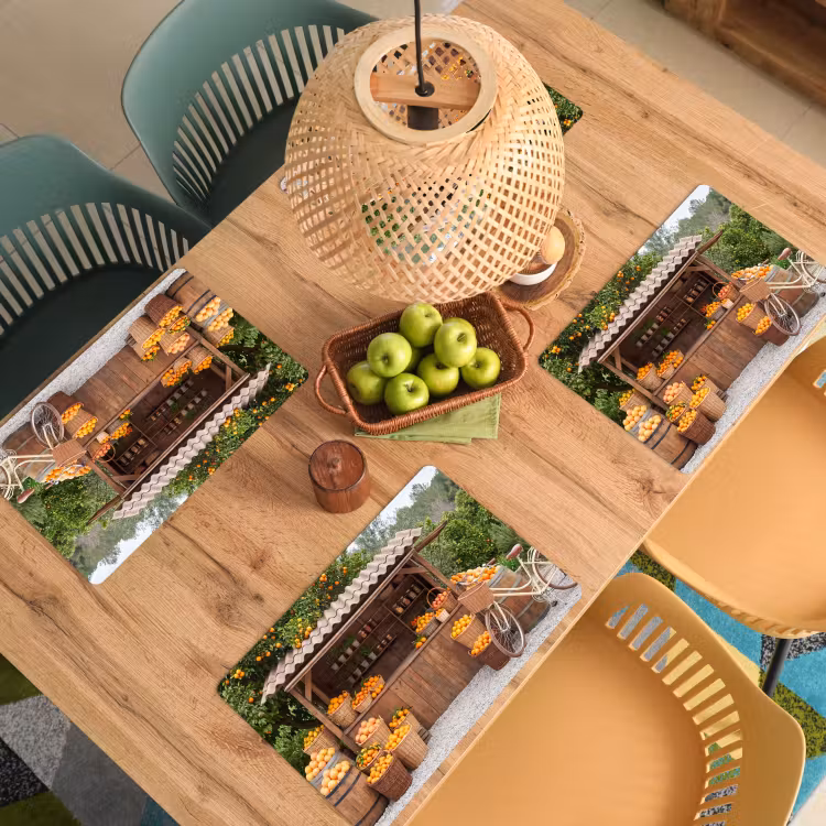 Placemat - 6 stuks - Fruit - Markt - Landelijk — 6