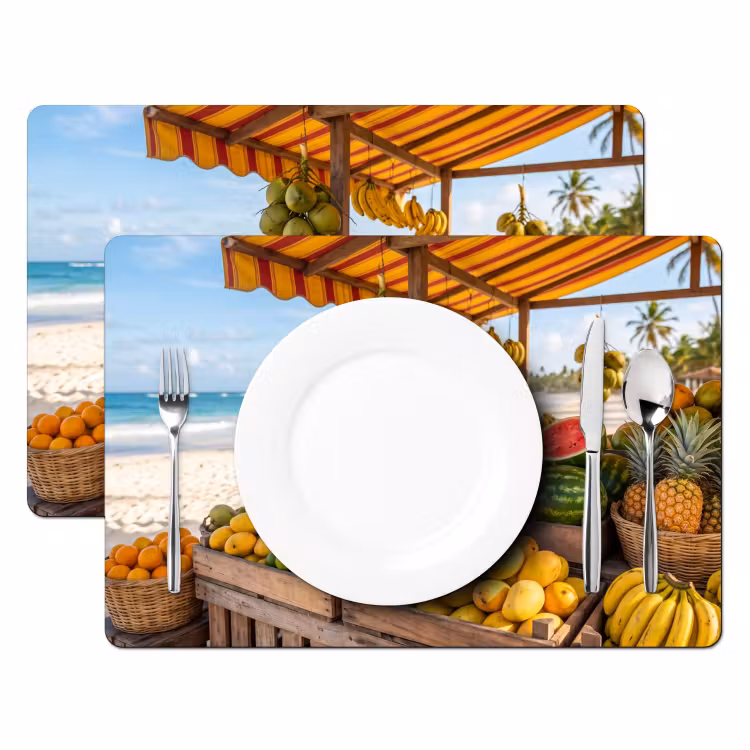 Placemat - 6 stuks - Fruit - Strand - Tropisch — 2