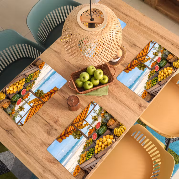 Placemat - 6 stuks - Fruit - Strand - Tropisch — 6