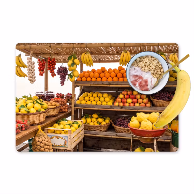 Placemat - 6 stuks - Marktkraam - Fruit - Vers — 1