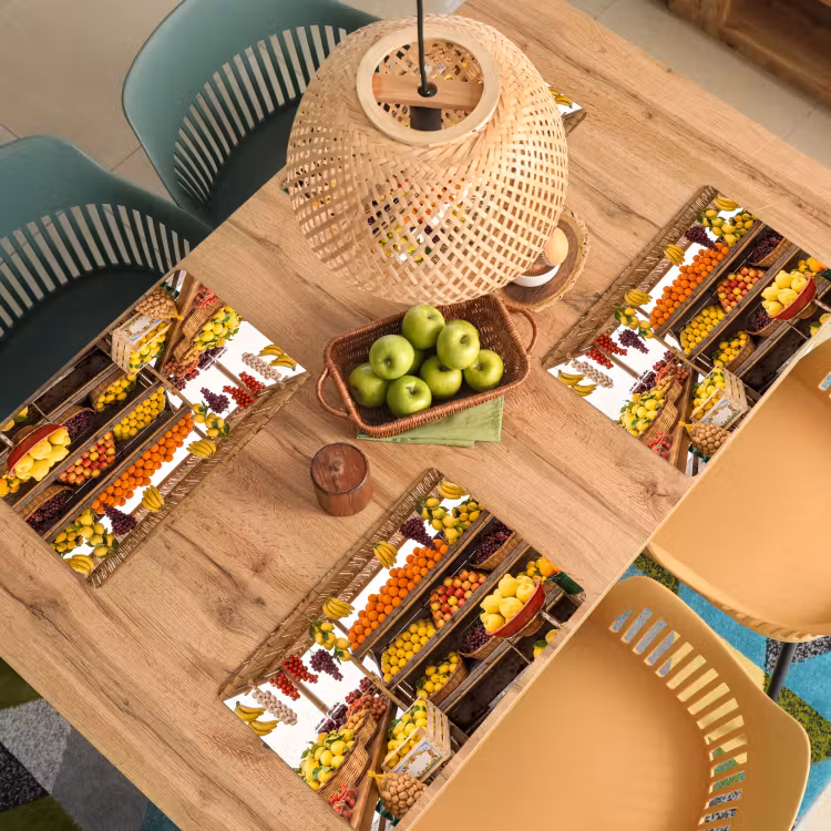 Placemat - 6 stuks - Marktkraam - Fruit - Vers — 6