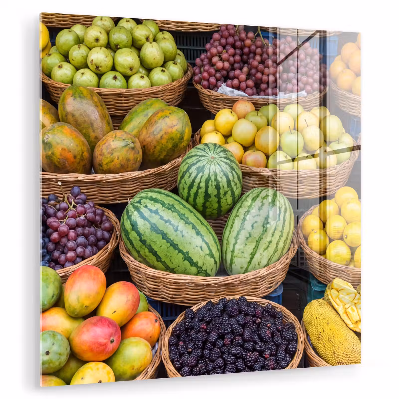 Glas schilderij - Fruit - Markt - Kleurrijk — 1