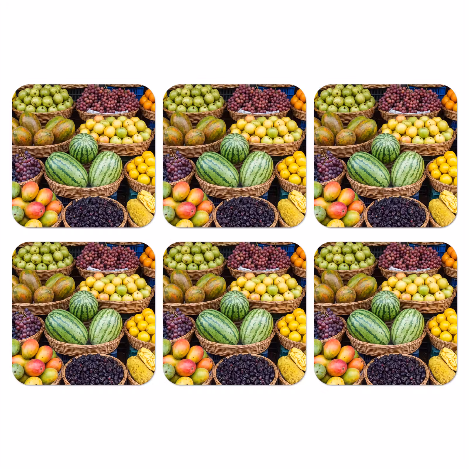 Onderzetter - Fruit - Markt - Kleurrijk — 1