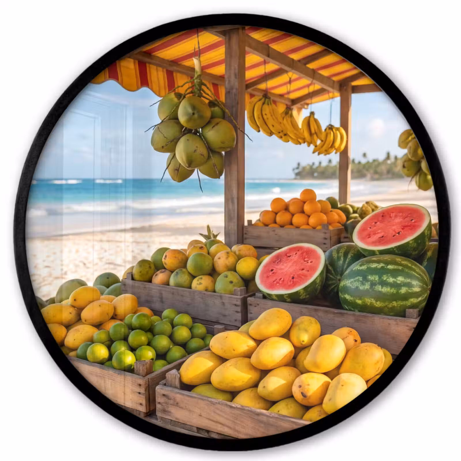 Ronde fotolijst - Fruit - Strand - Tropisch — 1