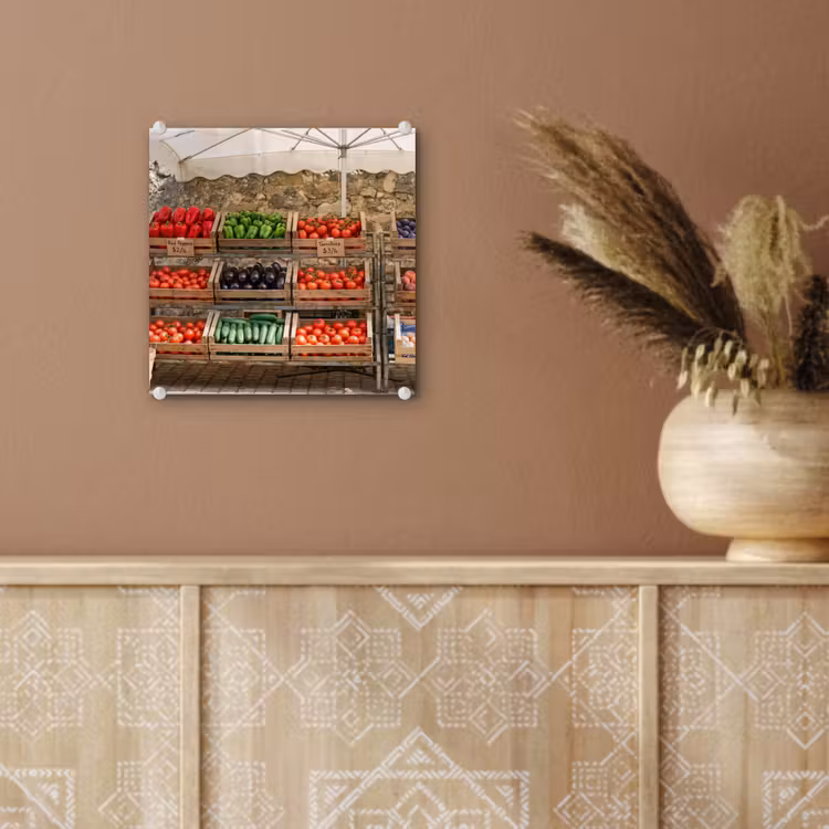 Glas schilderij - Eten - Markt - Vers — 6