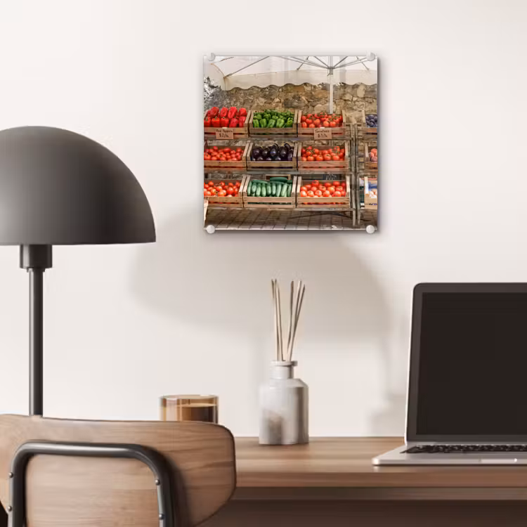 Glas schilderij - Eten - Markt - Vers — 7