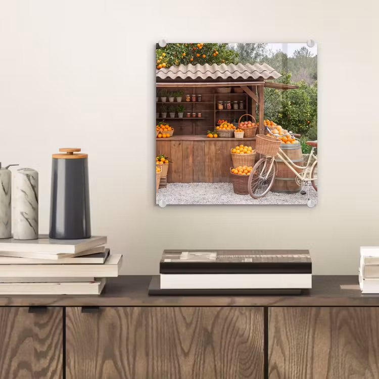 Glas schilderij - Fruit - Markt - Landelijk — 2