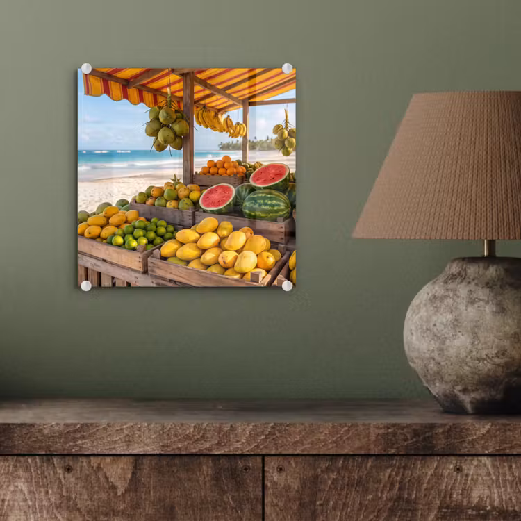 Glas schilderij - Fruit - Strand - Tropisch — 4