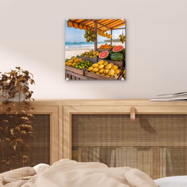 Glas schilderij - Fruit - Strand - Tropisch — 5