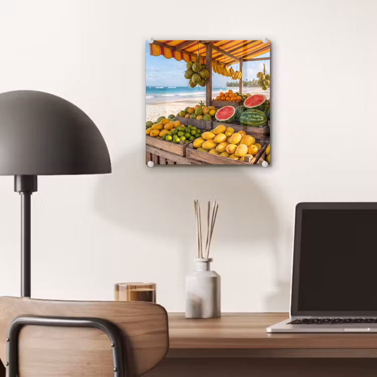 Glas schilderij - Fruit - Strand - Tropisch — 7