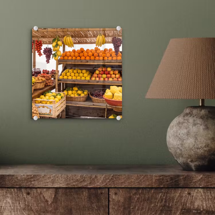 Glas schilderij - Marktkraam - Fruit - Vers — 4