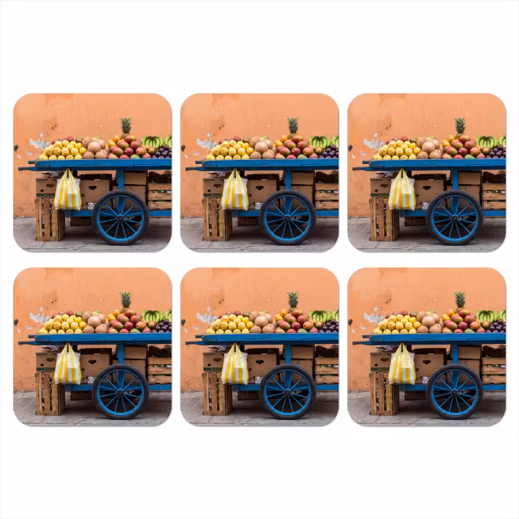 Onderzetter - Fruit - Kar - Straat — 1