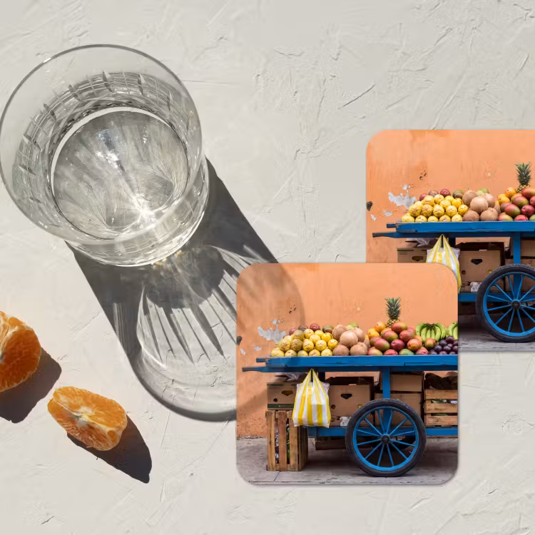 Onderzetter - Fruit - Kar - Straat — 2