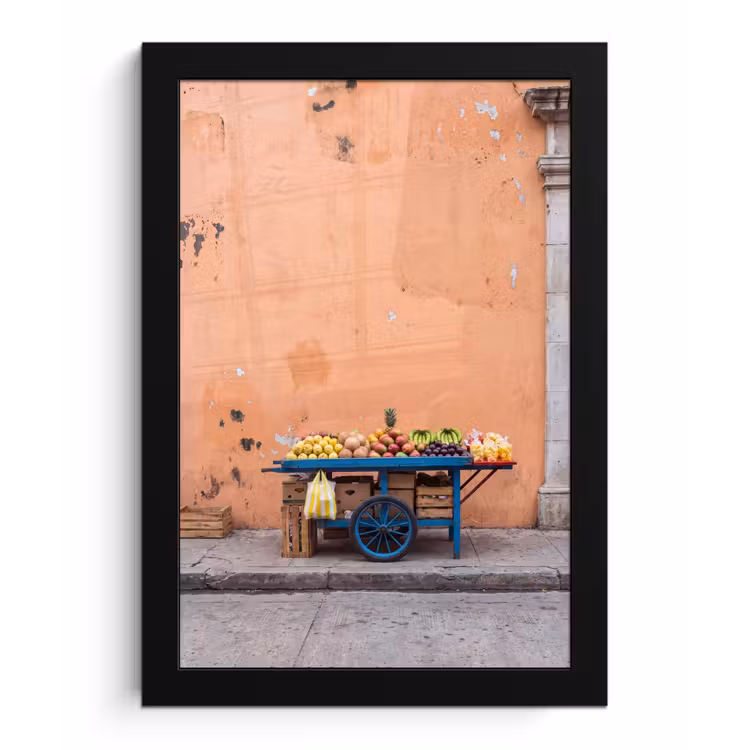 Poster met lijst - Fruit - Kar - Straat — 1