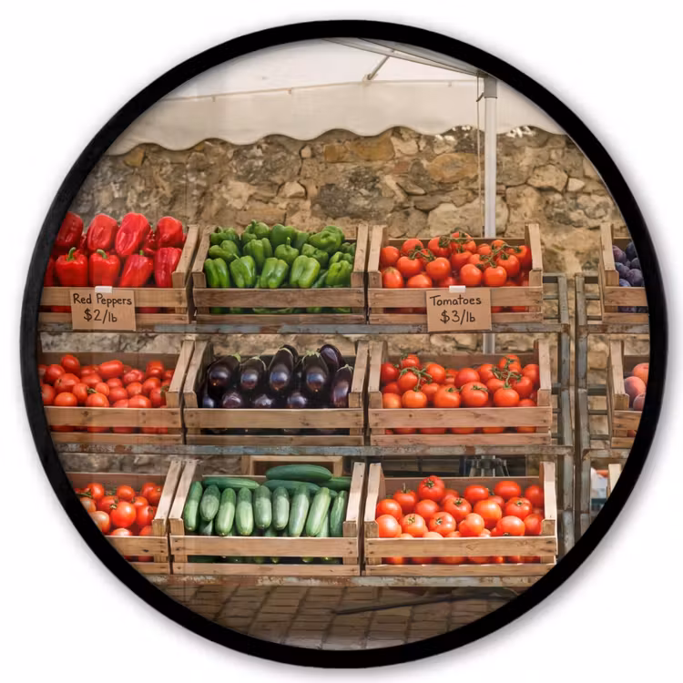 Ronde fotolijst - Eten - Markt - Vers — 1