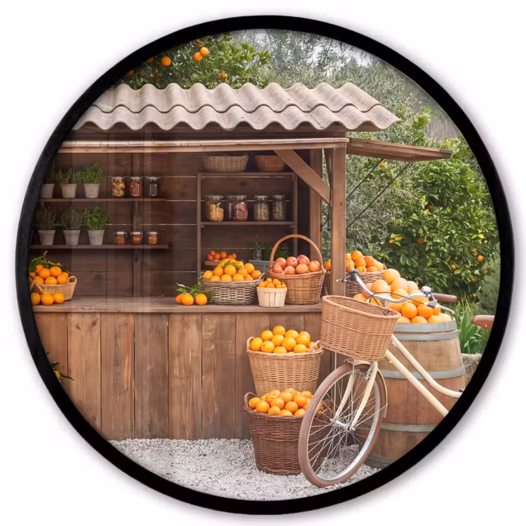 Ronde fotolijst - Fruit - Markt - Landelijk — 1