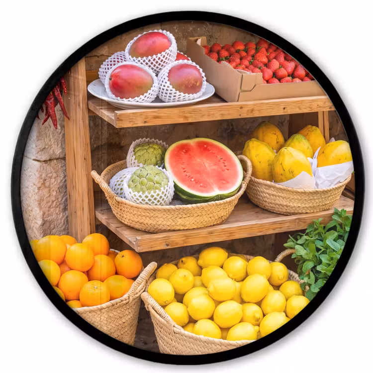 Ronde fotolijst - Fruit - Markt - Vers — 1
