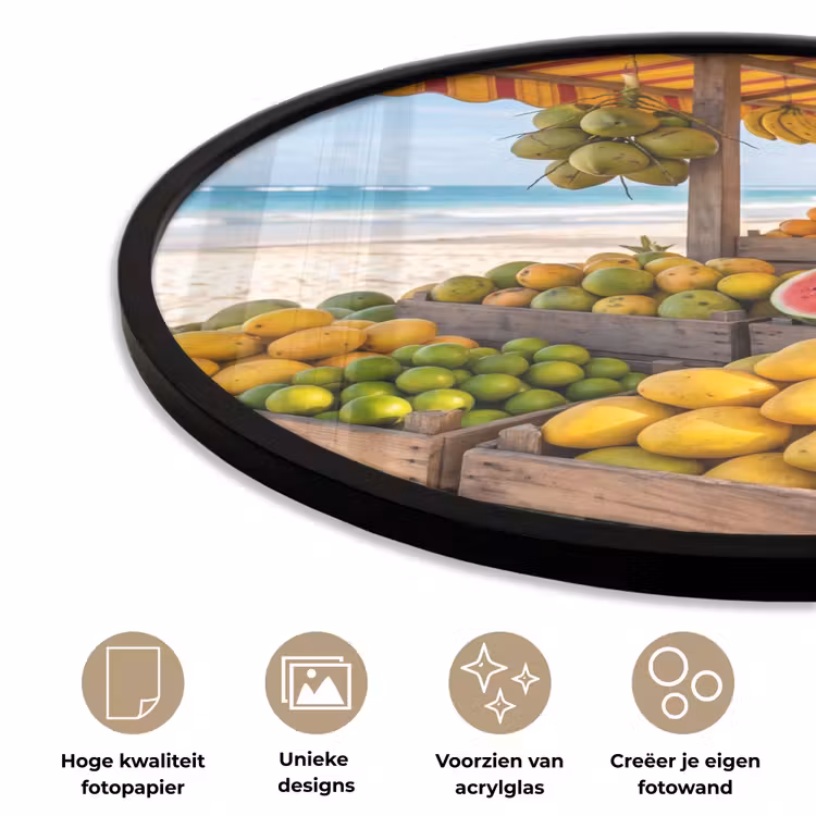 Ronde fotolijst - Fruit - Strand - Tropisch — 2