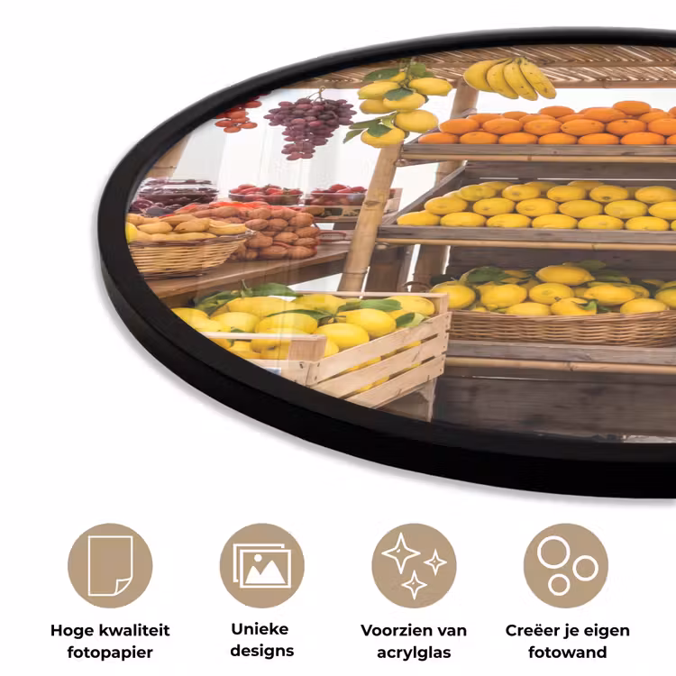 Ronde fotolijst - Marktkraam - Fruit - Vers — 2