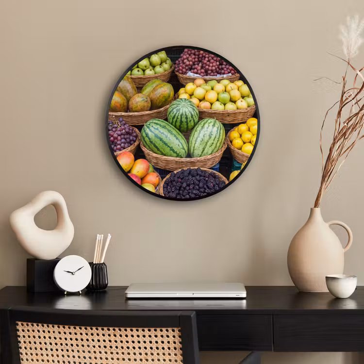 Ronde fotolijst - Fruit - Markt - Kleurrijk — 3