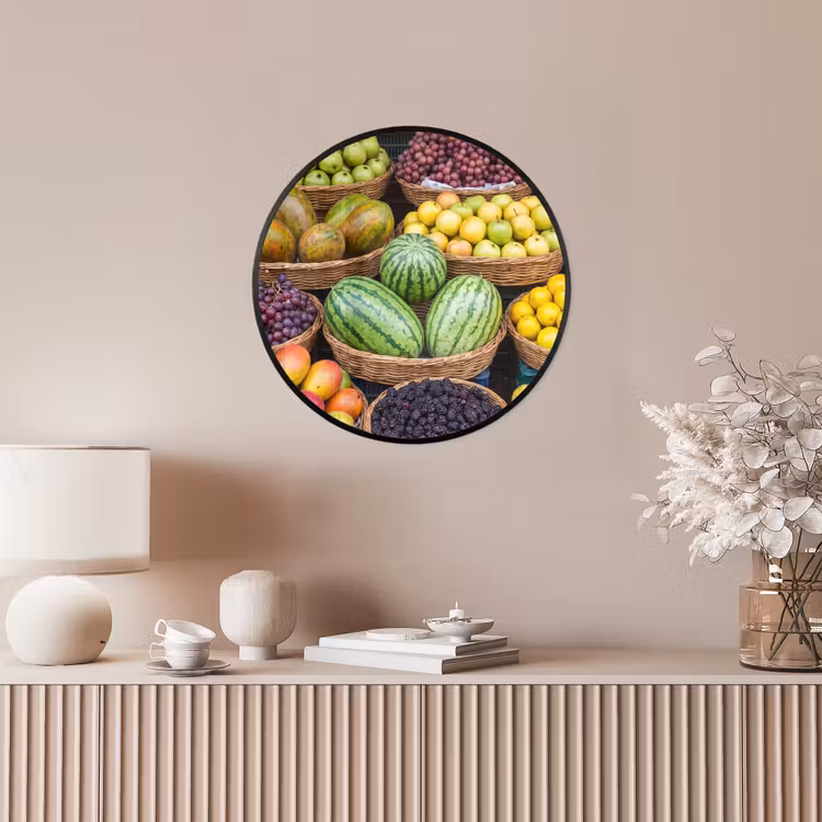 Ronde fotolijst - Fruit - Markt - Kleurrijk — 5