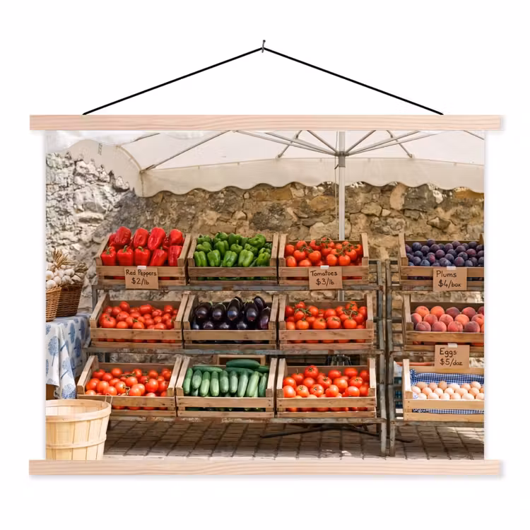 Schoolplaat - Eten - Markt - Vers — 1