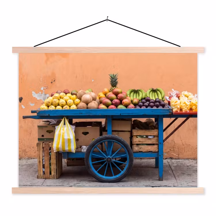 Schoolplaat - Fruit - Kar - Straat — 1